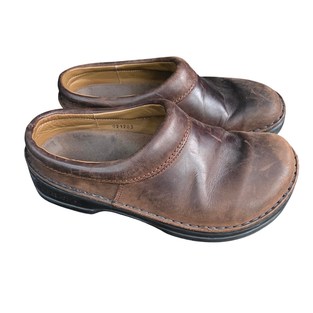 Footprints by Birkenstock Ashby Clogs Mens Brown Leather Slip On Shoes Size 8